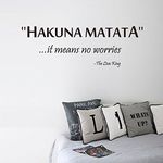 ufengke Inspirational “Hakuna Matata” Quotes Wall Art Stickers Motivational Words Letters from the “The Lion King Movie” Decorative Removable DIY Vinyl Wall Decals Living Room, Bedroom Mural