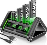 OIVO 4 x 1500 mAh Xbox Battery for Xbox Series X|S/Xbox One, Xbox Batteries with Fast Charging Station for Xbox Series X|S/Xbox One/Xbox One Elite Controller ( 1500mAh=3600mWh)