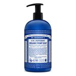 Dr Bronner’s 4-in-1 Organic Peppermint Liquid Soap, Made with Organic Oils and Shikakai Powder, For Hands, Body, Face & Hair, Fair Trade Certified & Vegan Friendly, 709ml Recycled Pump Bottle