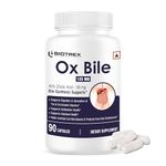 Biotrex Nutraceuticals OX BILE EXTRACT 125mg, 45% CHOLIC ACID, Supports Gallbladder Health & Supports Healthy Digestion, Bile Synthesis Support, (Gluten Free & Non-GMO) - 90 Capsules