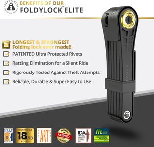 FoldyLock Elite Folding Bike Lock – Gold Rated, Heavy Duty 110cm with Keys & Case Mount