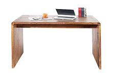 HOMERANGE Wooden Office Study Desk for Home | Laptop Computer Table Without Storage | Writing Table | Sheesham Wood (Natural Finish)
