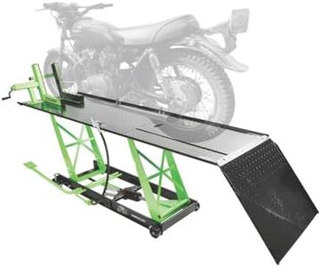 OEMTOOLS 24859 Air Hydraulic Motorcycle Lift, 1000 Lb. Capacity Mobile ATV/Motorcycle Lift Table, Heavy Duty Manual/Pneumatic Jack with Removable Ramp