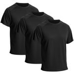 LNFINTDO 3 Pack Men's Running Shirts Cool Dry Sport Tops Short Sleeve Gym Tops Breathable Athletic Training T-Shirts for Men Crew Neck Workout Tops