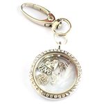 In Memory Of Memorial Keyring. Diamonte Round Locket In Memory of a Friend, Mum, Dad, Nan, Grandad, Sister, Baby, Son Daughter. Memory Floating Locket