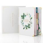 ABC life Wedding Planner Book Organiser, The Wedding Planning Book for UK Bride with 10 Themes, Engagement Gifts for Couples, Personalised Wedding Countdown Notebook for Your Special Day - Leaf