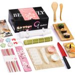 Beegofly Sushi Making Kit, 27-in-1 Sushi Bazooka Roller Set, Includes Japanese Sashimi Sushi Bamboo Serving Geta Plate,Sushi Knife and More, DIY Sushi Gift - Perfect for Beginners