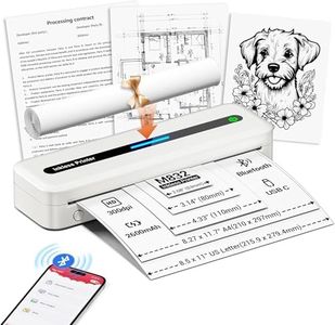 Imprimante Thermique A4, Imprimante Portable Bluetooth Compatible avec Smartphones. Windows, macOS, Chrome et Linux Via Un Câble USB, Imprimante Sans Encre M832 Améliorée pour Maison, Voyage, Sociétés