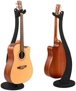 MURACKTAGE Guitar Stand - Wooden Guitar Holder with Hanger for Electric Guitar, Banjo, Mandolin, Handmade Guitar Stands for Home Decor Studio Display Black