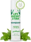 Stinkbug Natural Lip Balm with Jojoba Oil, Coconut Oil and Cocoa Butter - Organic Lip Care Flavored Chapstick for Chapped and Dry Lips, Ideal for Men, Women, Children's 0.15 oz (Peppermint)