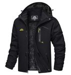 TACVASEN Winter Jacket Men Warm Waterproof Skiing Jacket Fleece Snowboarding Military Outdoor Lightweight Jacket Coat Parka with Hood Raincoat Black