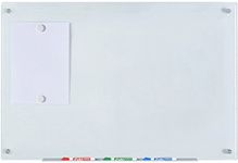 Audio-Visual Direct Magnetic White Glass Dry-Erase Board Set - 3' x 2' - Includes Magnets, Hardware & Marker Tray