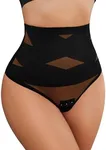 Avidlove Shapewear Tummy Control Thong Body Shaper Underwear Shapewear Panty Waist Trainer Panty Black