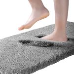 Ultra Thick Bathroom Runner Rug Non Slip Large Bath Mat Runner Highly Absorbent Runner Mat for Bathroom Super Soft Bath Rug Microfiber Shaggy Carpet Floor Runner Mat (20" x 70", Dark Grey)