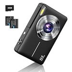 Digital Camera 1080P FHD Compact Camera 44MP Camera 16X Digital Zoom Simple Vlogging Camera with 32G TF-Card Portable Digital Camera for Kids Teen Students Seniors Beginner (Black)