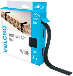 VELCRO Brand VEL-30768-AMS Wide Straps 1 in x 30 ft Roll | Cut to Length, Reusable Self-Gripping Tape | Bundle Poles, Wood, Pipes, Lumber, Garage Organization for Tool Handles Hoses, More | Black, 1in