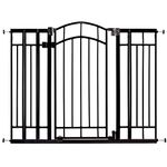 Summer Infant Multi-Use Decorative Extra Tall Walk-Thru Baby Gate, Fits Openings 28.5” to 48” wide, Black Metal, For Doorways and Stairways, 36” Tall Baby and Pet Gate