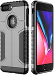 JETech Case for iPhone 8 Plus and iPhone 7 Plus, Dual Layer Protective Cover with Shock-Absorption (Grey)