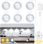 Daymeet LED Closet Light, Motion Sensor Cabinet Lighting Indoor Motion Sensor Under Cabinet Light USB Plug LED Puck Lights Kit Counter Night Lighting for Kitchen, Cupboard, Stair, Wardrobe