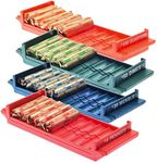 Nadex Rolled Coin Storage Organizer Tray Set with Ridges for Loose Coins | Quarters, Dimes, Nickles, and Penny Color Coded Trays