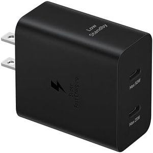 SAMSUNG 50W Duo Wall Charger, Fast Charging, Black