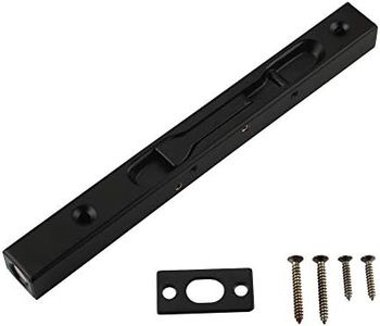 Muluo Hidden Latches & Bolts Black 304 Stainless Steel 8¡°(20cm) Security Door Bolt Latch, Double Door Lever Action Flush Bolt Latch, French Door Slide Bolt Lock, Brushed Finish