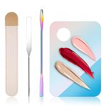 Makeup Spatula Korean Set, Senbos Professional Acrylic Makeup Palette with 2 Pcs Spatula Tool, Tray Apply for Foundation Eye Shadow Lipsticks Nail Art Pigment Blending Set with Leather Covers