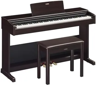 Yamaha Arius, 88-Key Weighted Action Digital Beginner and Intermediate Players, Dynamic Response, Grand Piano Sound, 3-Pedal Unit, Upright Design, Bench Included, Dark Rosewood (YDP105R)