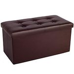 COSYLAND 30 Inches Folding Storage Ottoman Bench, Storage Chest, Foot Rest Stool, Coffee