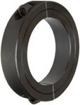 Climax Metals 2C-112 Black Oxide Plated Steel Two-Piece Clamping Collar, 1-1/8" Bore Size, 1-7/8" Outside Diameter, 1/4"-28 x 3/4" Set Screw