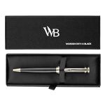 Wordsworth and Black Luxury Ballpoint Pen Set - Black Lacquer 24K Gold Finish, Refillable Fine Point, Elegant Gift for Men & Women, Includes Ink Refill, Nice Pens for Work