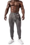 Jed North Men's Active Gym Running Casual Slim Fitted Workout Sweat Pants with Pockets,DarkGrayStone, Large