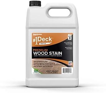 #1 Deck Premium Semi-Transparent Outdoor Wood Stain and Sealer in One - Water Based Wood Stain for Decks, Fences, & Siding - 1 Gallon (Light Walnut)