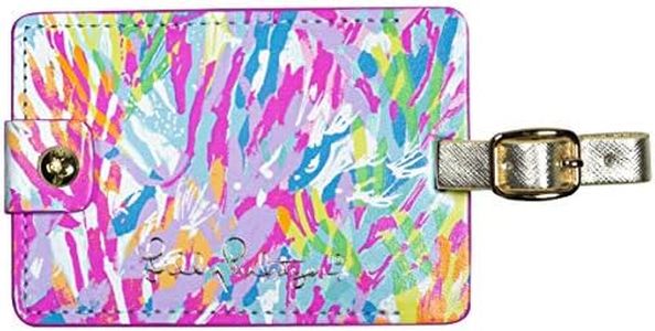 Lilly Pulitzer Women's Leatherette Luggage Tag, Sparkling Sands