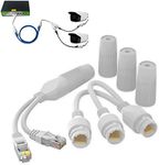 Ethernet Splitter, Waterproof PoE Combiner Splitter Adapter, Run 2 IP Cameras on 1 Network Cable