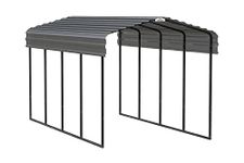 Arrow Shed 10' x 20' x 9' Galvanized Steel Multi-Purpose Shade and Shelter Carport, Charcoal Finish