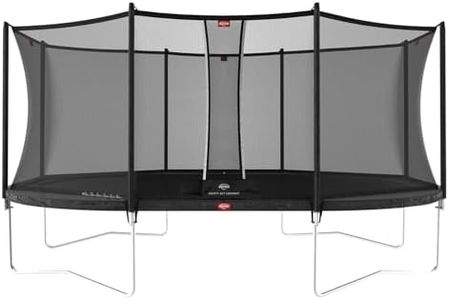 BERG Grand Favorit Regular Trampolin oval 520 cm Grau | inkl. Sicherheitsnetz Comfort | Airflow für 50% mehr Sprungkraft | UV-beständiger Schutzrand | Robuster Stahlrahmen