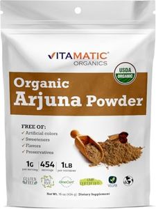 Vitamatic Certified USDA Organic Arjuna Bark Powder 1 Pound (454 Grams)