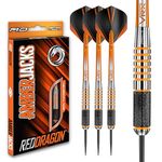 RED DRAGON Amberjack 9: 28g Tungsten Darts Set with Darts Flights & Dart Stems (Shafts) – Professional 90% Tungsten Premium Darts Set – Available in 22g, 23g, 24g, 25g, 26g, 27g, 28g, 30g