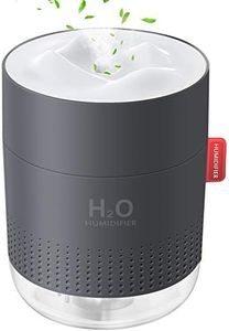 FoPcc 500ml Portable Humidifier, Mini Cool Mist Humidifier with Night Light, USB Personal Humidifier Auto Shut-Off, Ultra-Quiet, 2 Spray Modes, Suitable for Home Baby Bedroom Office Travel (Gray)