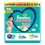 Pampers Complete Skin Comfort Pants, (XL) 56 Count, Anti-rash blanket, Lotion with Vitamin E & Aloe Vera, Extra Large size baby diapers, 12-17kg