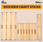 StesoSHOP Popsicle Stick – Jumbo Craft Sticks - Mixed Sizes Popsicle Wood Ice Cream - Wooden Popsicle Bulk - Variety Assortment Multi Large Mini Recycled - Durable Wax Sticks…