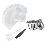 MTROYALDIA Refillable Coffee Capsules Cup Stainless Steel Reusable Coffee Pods 100Pcs Foil Film Cover Compatible with Nespresso Machines (1 Cups + 100 Lids)