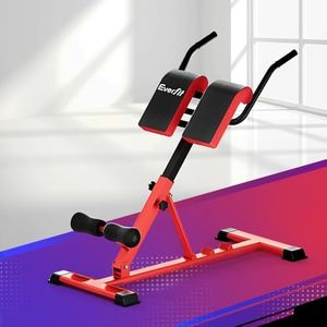 Everfit Weight Bench Multi Station Press Barbell Home Gym Roman Chair Flat Incline Decline Toning Exercise Equipment Military Row Leg Extension Preacher Curl 200kg Weight Capacity Red