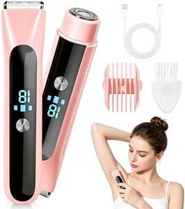 2-in-1 Bikini Trimmer for Women, Dual-Head Bikini Shaver for Painless Pubic & Facial Hair Removal, IPX7 Waterproof, Type-C Fast Charge, Long Cordless Use, Holiday Gift Christmas & New Year Gift