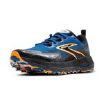 Brooks Men's Cascadia 18 Sneaker, Blue Sapphire Black Orange, 7.5 UK