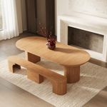 Expandable Dining Table Set for 4-8 People, Oak, Table with Bench