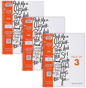 Whitelines Spiral Wire Bound Graph Ruled Notebooks, 3-Pack, Premium 20lb. Gray Paper, 11" x 8.5" 70 Sheets, Makes Your Notes Stand Out and Links Them To The Digital World, Proudly Made in USA