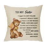 XUNLIZXY To My Sister Pillowcase Gift,Funny Sisters Pillow Cover For Women Lady Girls Birthday Christmas Sister Gift From Sister Brother Cushion Cover 18"x 18"