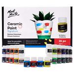 Mont Marte Ceramic Paint Set Signature 26 x 20ml (0.7 US fl.oz), Multicolour, Vibrant Ceramic Paint, Suitable for Porcelain, Glass, China, Acrylic